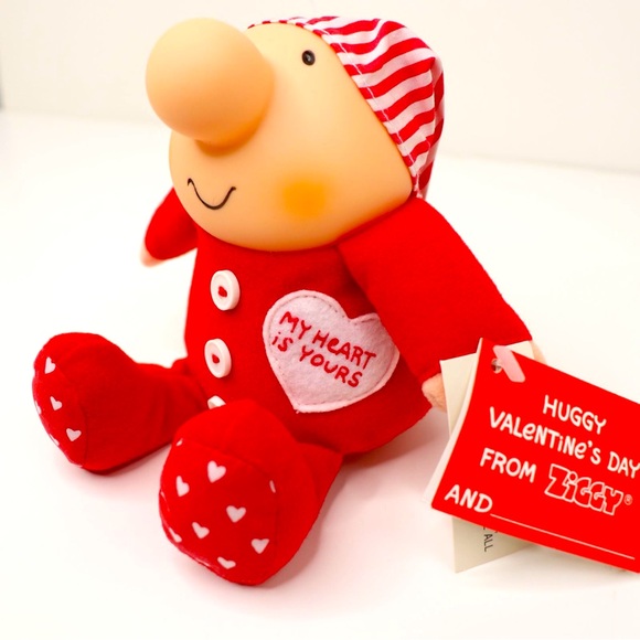 Vintage 90’s Ziggy 1990 Valentines Day Doll My Heart is Yours Wearing Red PJs - Picture 1 of 7